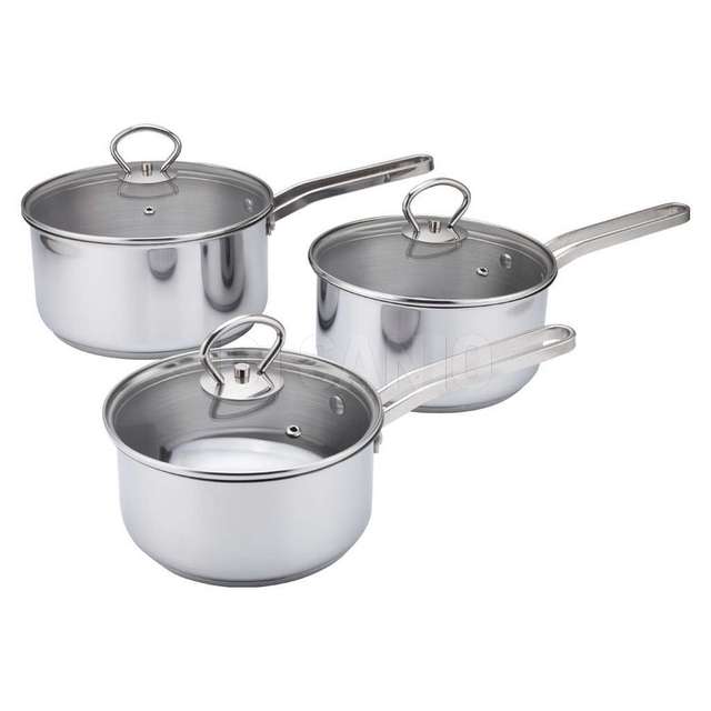 Set 3 pz casserule coperchio vetro cm.16/18/20 duna borella - Principale