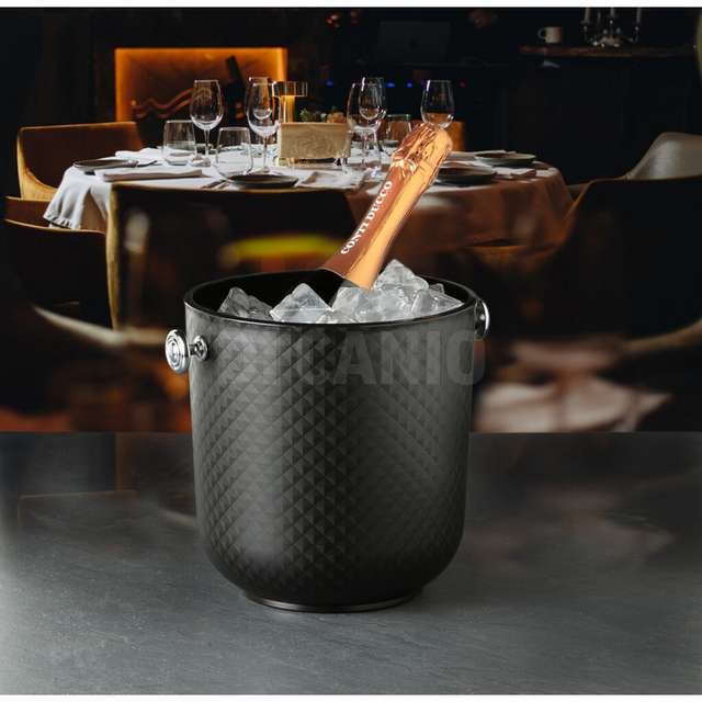 Secchiello diamante con pomello lt.4.5 nero - Principale