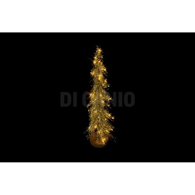 Albero pe 12x12x60 cm. 80led c/timer batt. oro - Principale