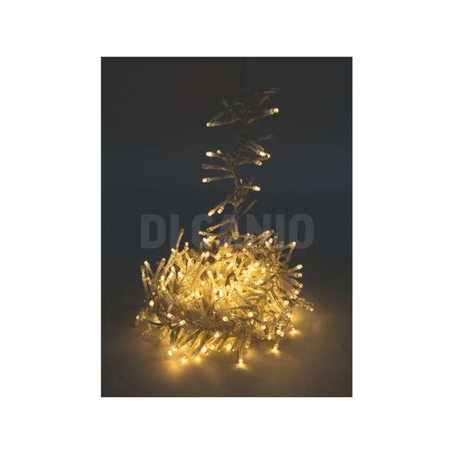 300 led flash bianco caldo mt.15+5 cavo trasparente trasf.x est - Principale