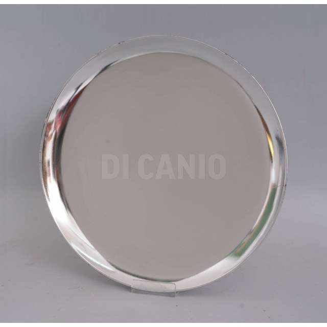 Piatto plastica tondo cm.33 argento metallizzato - Principale