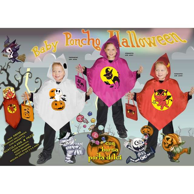 Ponchos con borsetta hallween ass. fiori paolo - Principale