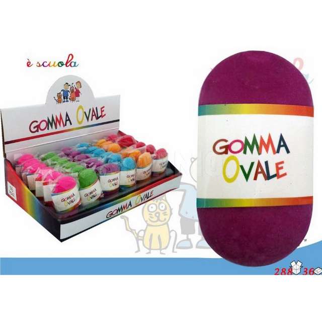 Gomma ovale cm.7x4 colorata eol - Principale