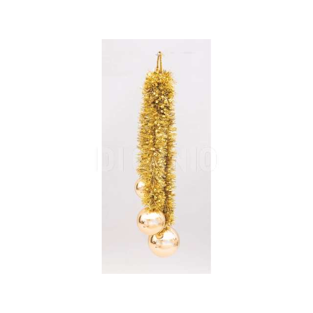 Pendente filo c/3 sfere oro met.cm.80 - Principale