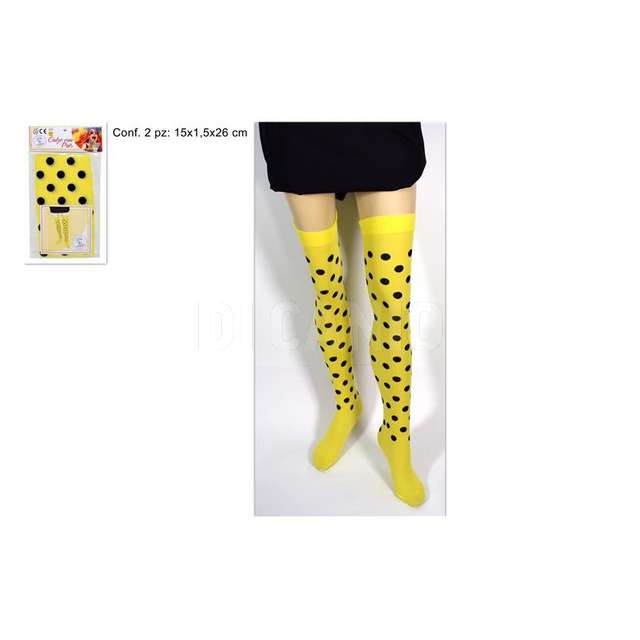 Calze con pois gialle + nere - Principale