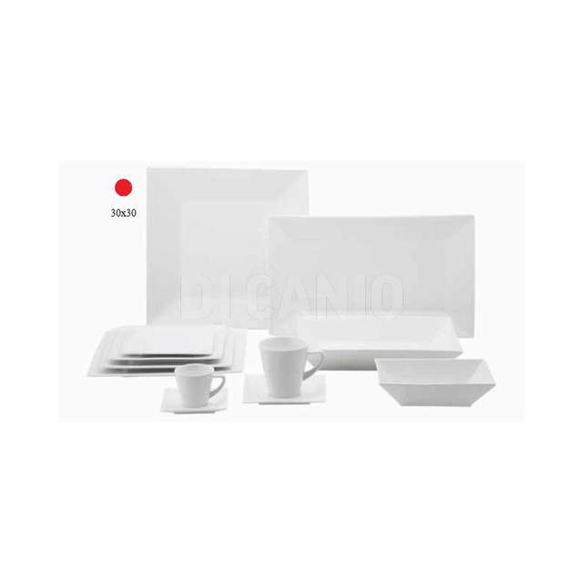 Piatto quadro cm.30 plain bianco tognana.pv000300000- - Principale