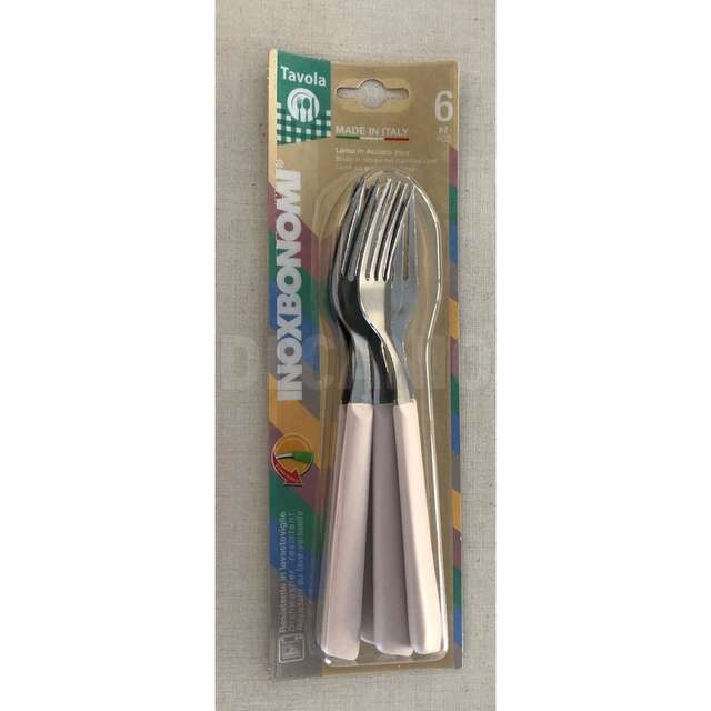 Blister 6 pz forchetta pastello beige bonomi - Principale