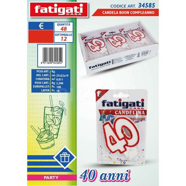 Candela buon compleanno 40 anni - Principale