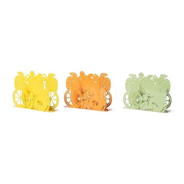 Portatovaglioli in metallo decorato 14.5x4xh.10 cm colori assort - Principale