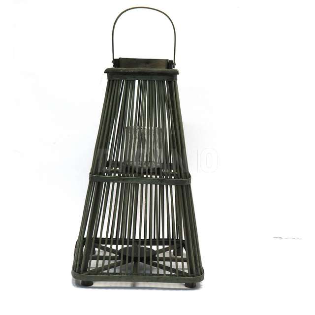 Lanterna fascette bamboo squadrata c/manico rigido h.5 - Principale