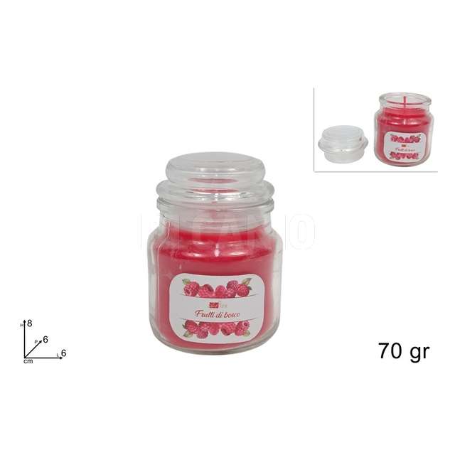 Candela profumata frutti di bosco 70gr in barattolo vetro - Principale