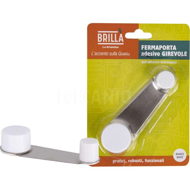 Fermaporta adesivo girevole metallo bianco la briantina - Principale