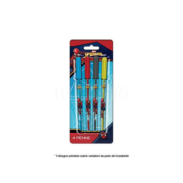 Penne colorate 4 pz spider man - Principale