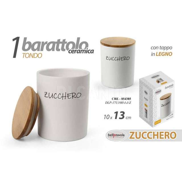 Barttolo ceramica tondo zucchero cm.10x13 - Principale