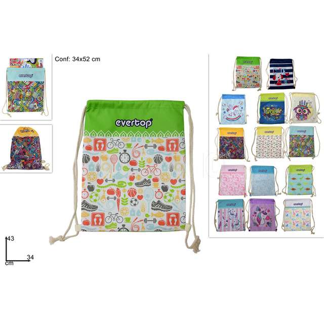 Sacca zainetto fantasie assortite - Principale