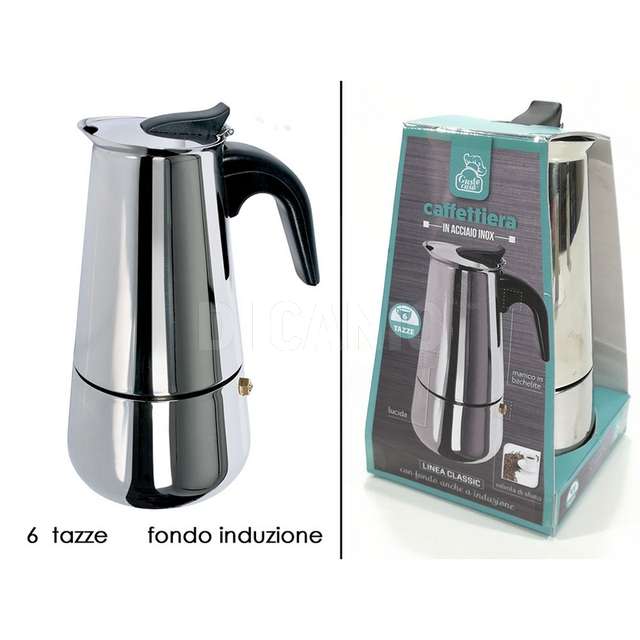 Caffettiera inox induzione 6 tazze - Principale