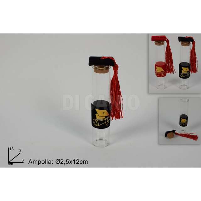 Ampolla vetro ricordo laurea ccm.12x2.5 - Principale