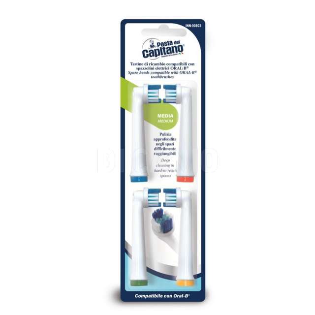 Testine di ricambio 4pz per aree delicata pasta del cpitano compatibile oral-b - Principale