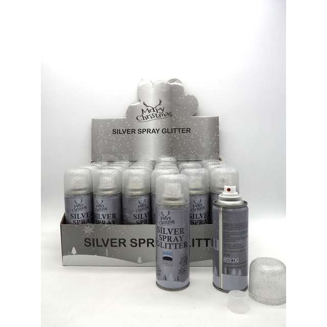 Bottiglia brillantini spray argento 60gr/160ml - Principale