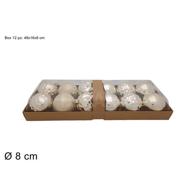 Palle 12 pz. 8 cm. beige - Principale