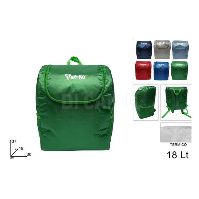 Zaino termico 18 litri con tasca rete 6 colori - Principale