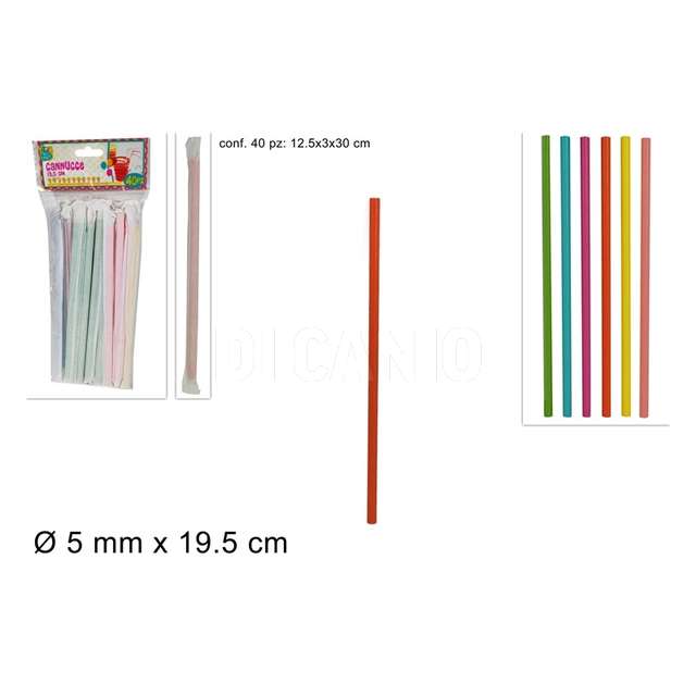 Cannucce carta 40 pz colorate imbustate 6 col. set - Principale