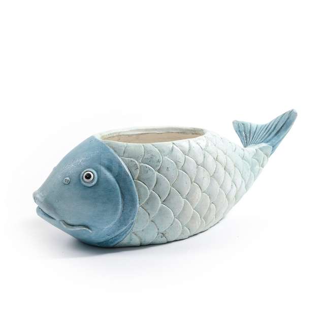 Portavaso pesce in poliresina cm.45x18x16 - Principale