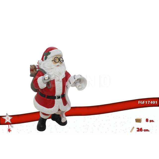 Babbo natale decorativo poliresina 15x14x26 - Principale