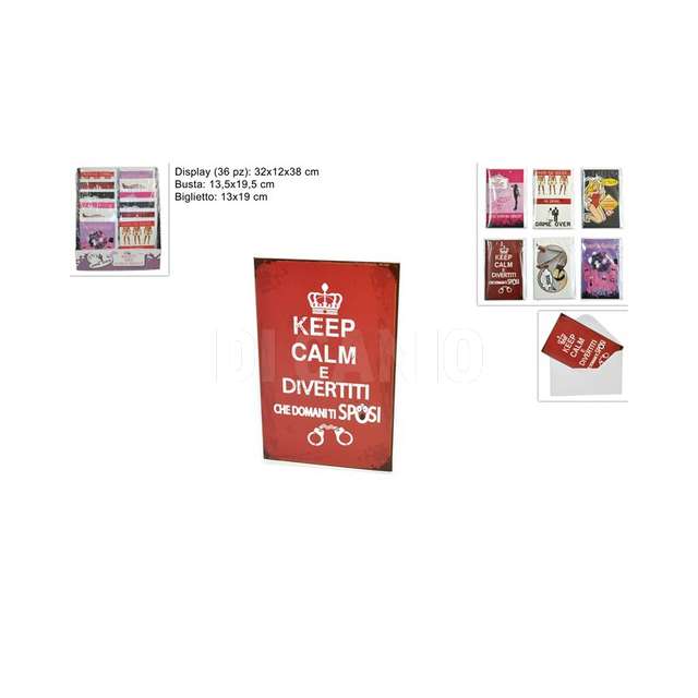 Biglietto addio celibato_nubilato 13x19cm 6ass ys15qqk_gi003582a_due e. - Principale