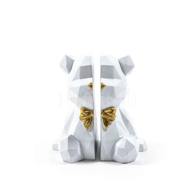 Fermalibiri orso bianco in resina cm.18x14x20 - Principale