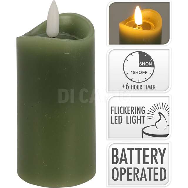 Candela verde led 5x10cm - Principale