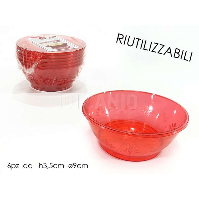Set 6 ciotole rosso - Principale