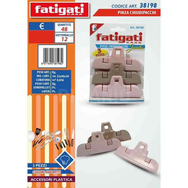 Pinza chiudipacchi jumbo 3pz. - Principale