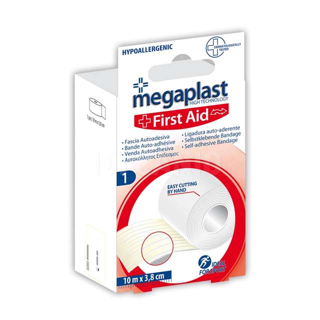 Fasciatura autoadesiva 10mtx3,8cm first aid megaplast - Principale