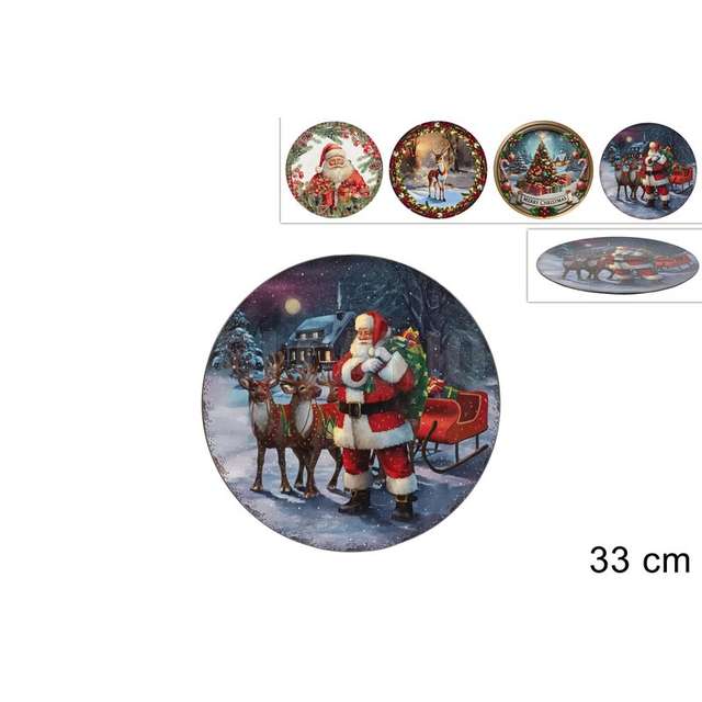 Sottopiatto natalizio 33 cm 4 ass.i - Principale