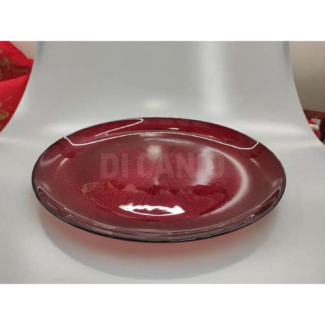 Sottopiatto tondo in vetro radius cm.32x2.5 rosso - Principale