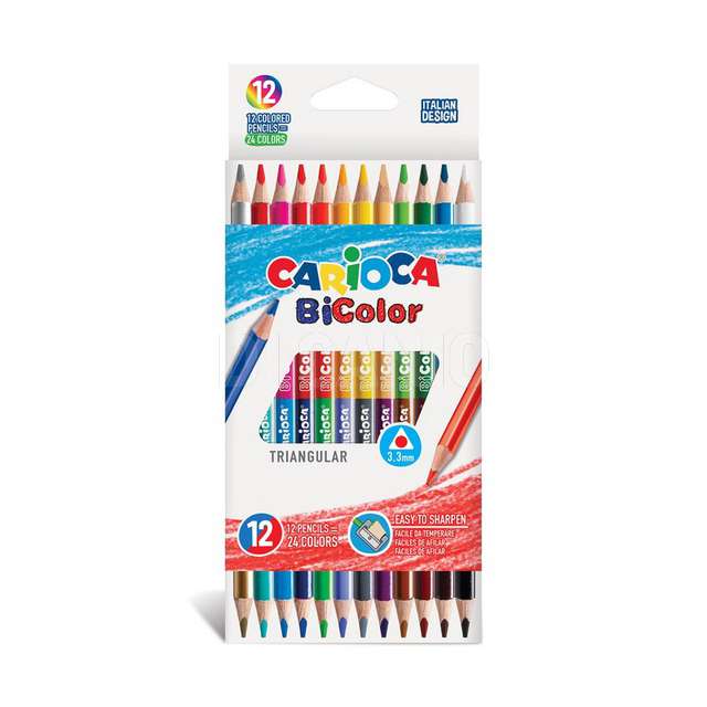 Colori bi-color triangolari 12 pz carioca - Principale