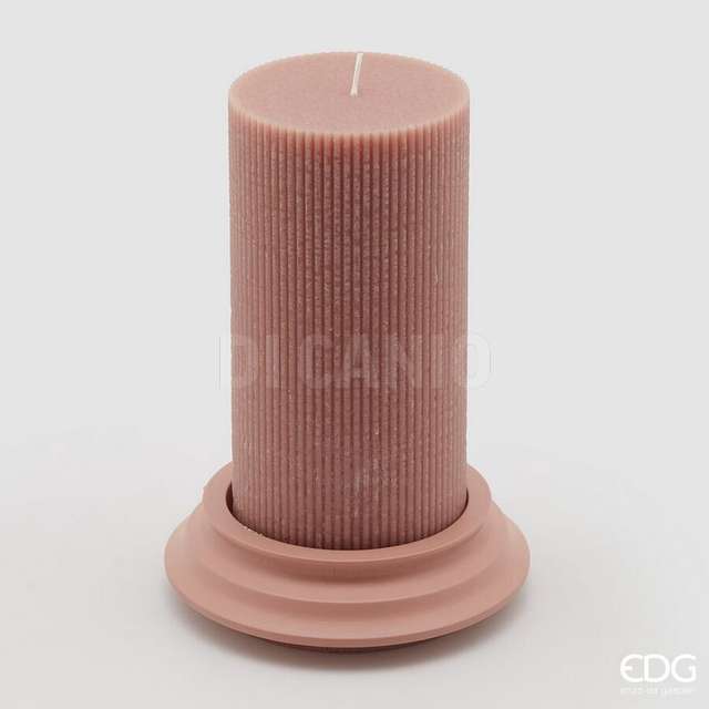 Candela dorica c/piatto h20 d10 pink edg - Principale