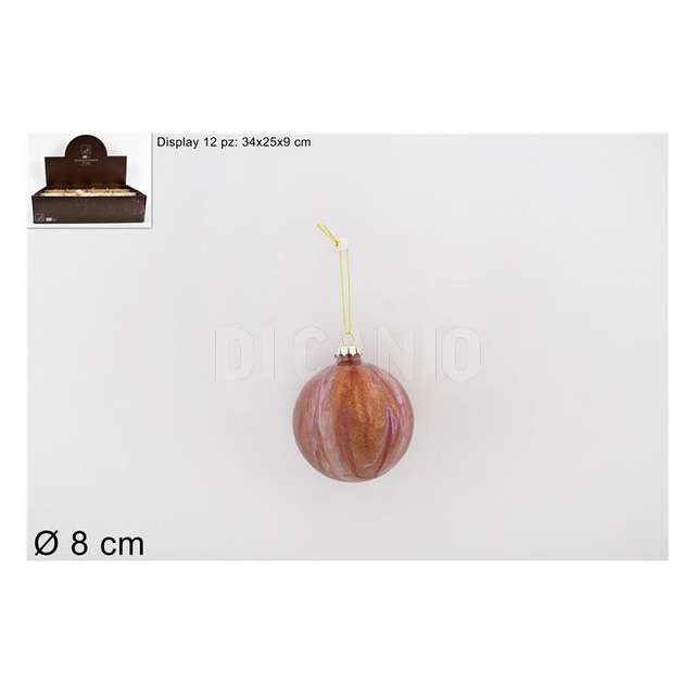 Palla vetro 8cm marmorizzatarosa ks20-due-28 - Principale