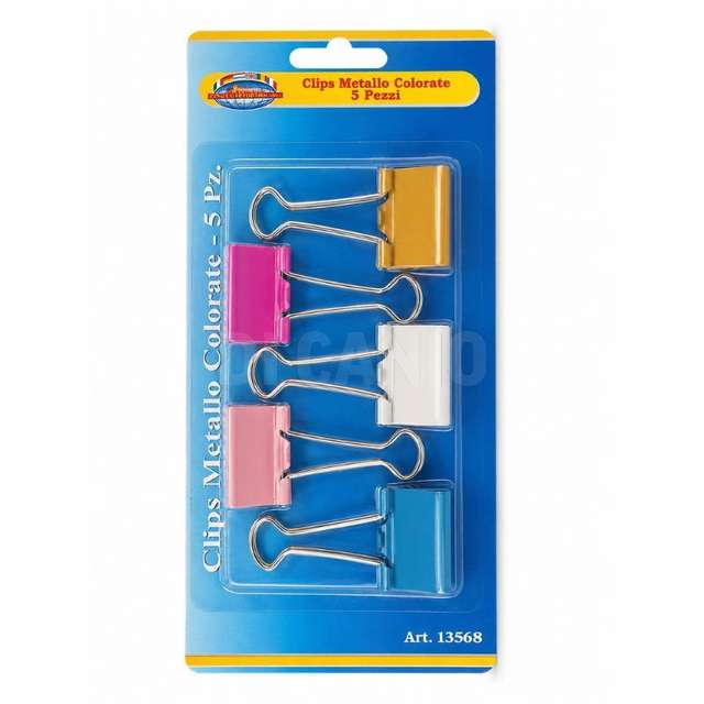 Clips metallo 5 pz colorati - Principale