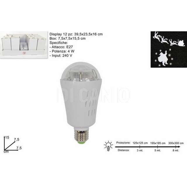 Lampadina proiettore led santa claus in disp d.e. - Principale
