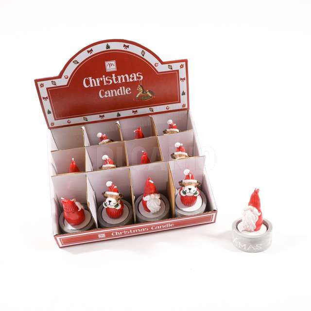 Candela christmas jumper su bicchierino in cemento diam.4.8xh.7.5cm in expo d - Principale
