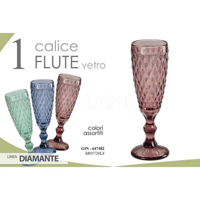 Flute vetro h.20cm 140cc assortiti - Principale