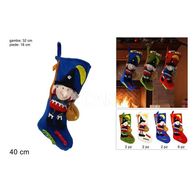 Calza c/befana 40 cm. 4 ass.. - Principale
