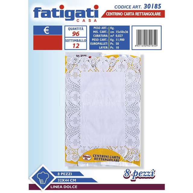 Centrino carta rett.8pz.32x44cm. - Principale