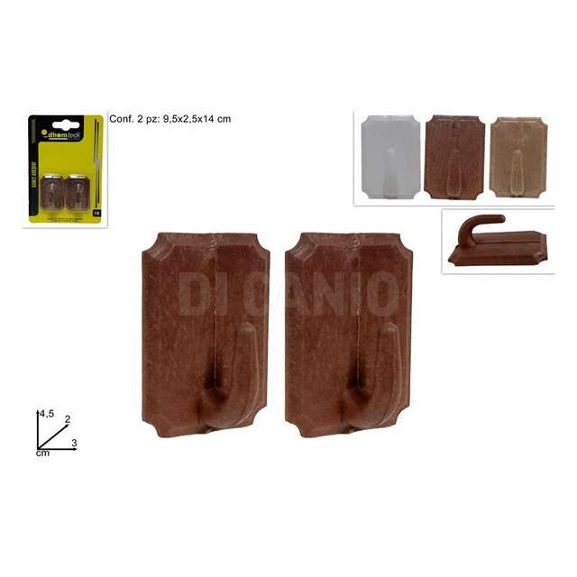 Ganci di plastica adesivi 2 pz 3 colori - Principale