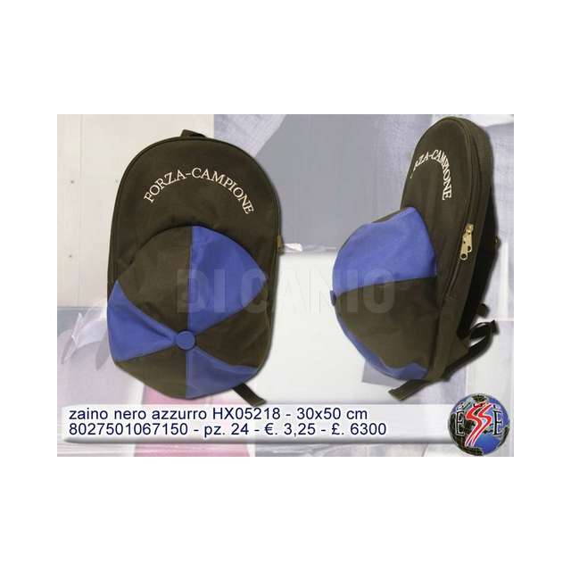 Zaino nero azzurro (24) due esse - Principale