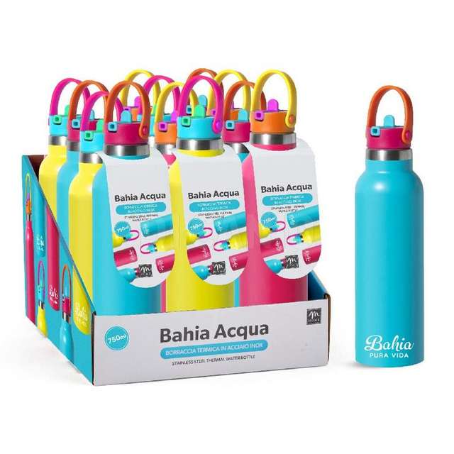 Borraccia termica in acciao inox 750ml d.7.5xh.26.5 cm colori ass. in esposito - Principale