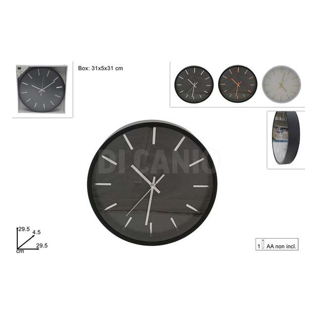 Orologio tondo da muro con numeri metallo 3 colori - Principale