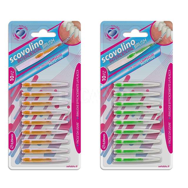 Scovolino interdentale 10pz con cappucci - Principale